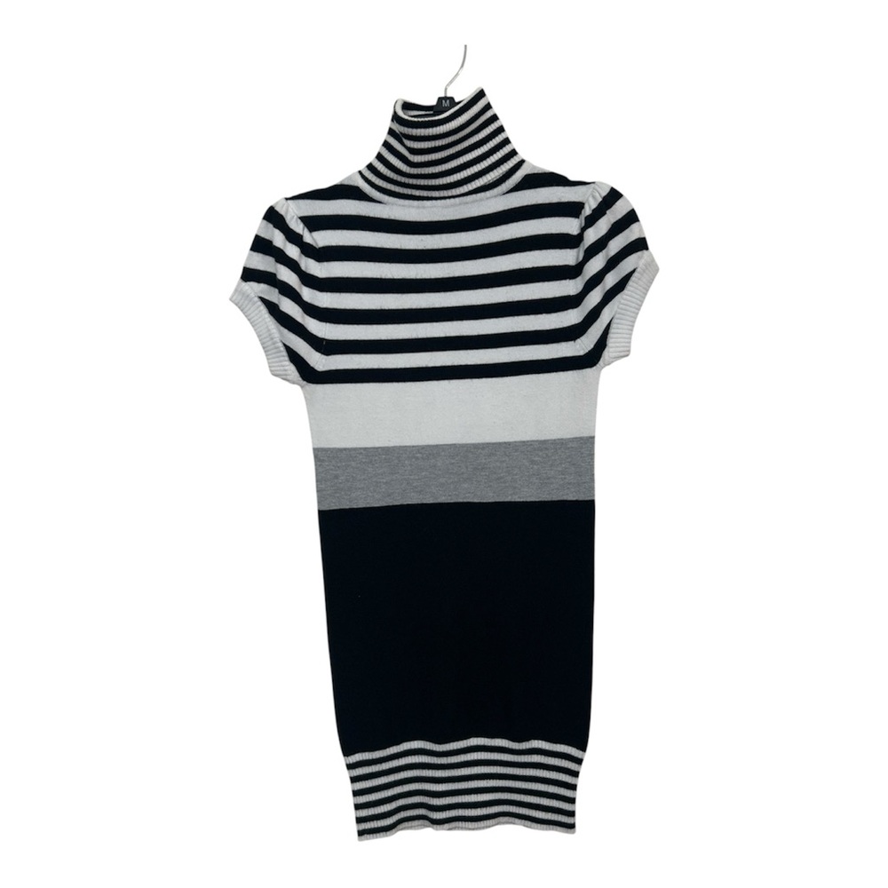 rue21 Striped Short Sleeve Turtleneck Knit Tunic Sweater Top - Size S
